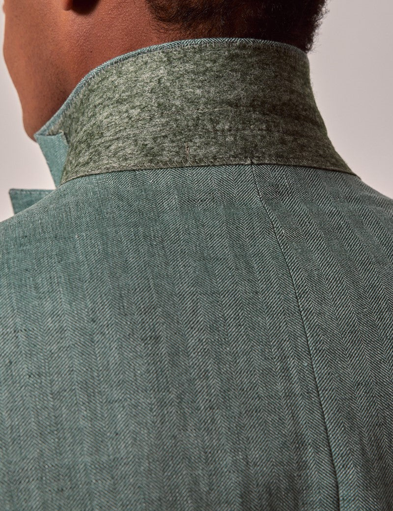 Mens Linen Suit For Beach Wedding - Summer  Suit in Sea Green - Image 8
