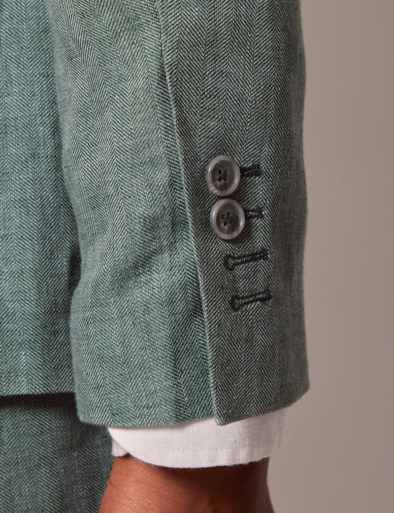 Mens Linen Suit For Beach Wedding - Summer  Suit in Sea Green - Image 9