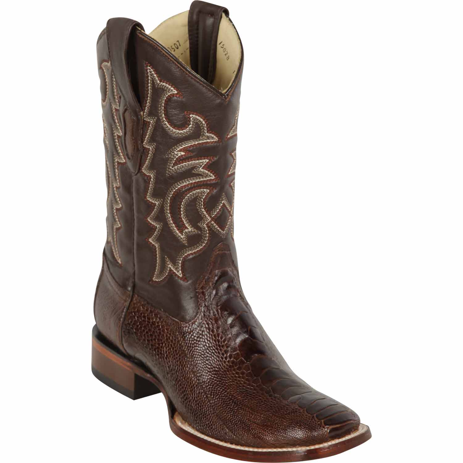 Men's Los Altos Ostrich Leg Skin Wide Square Toe Boots - Image 13