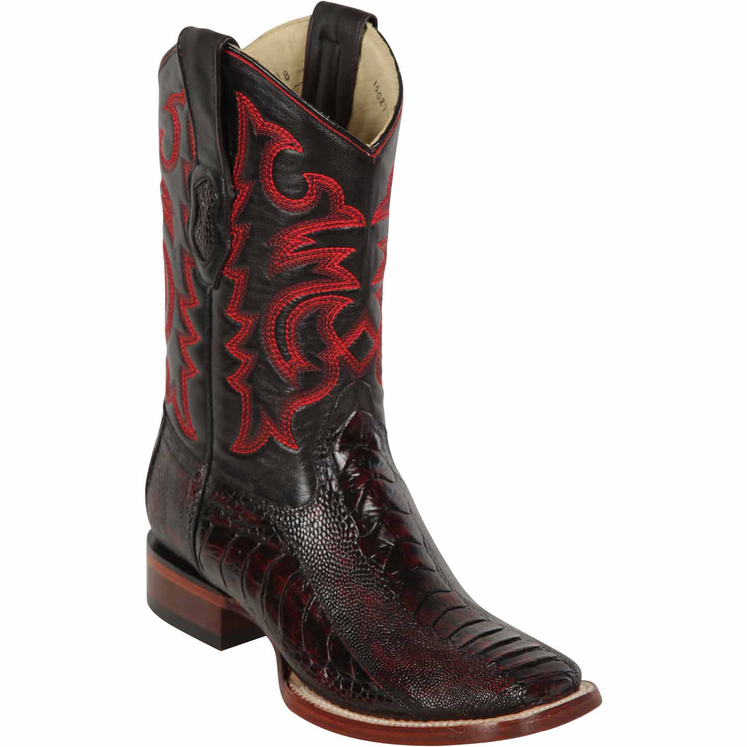Men's Los Altos Ostrich Leg Skin Wide Square Toe Boots - Image 2