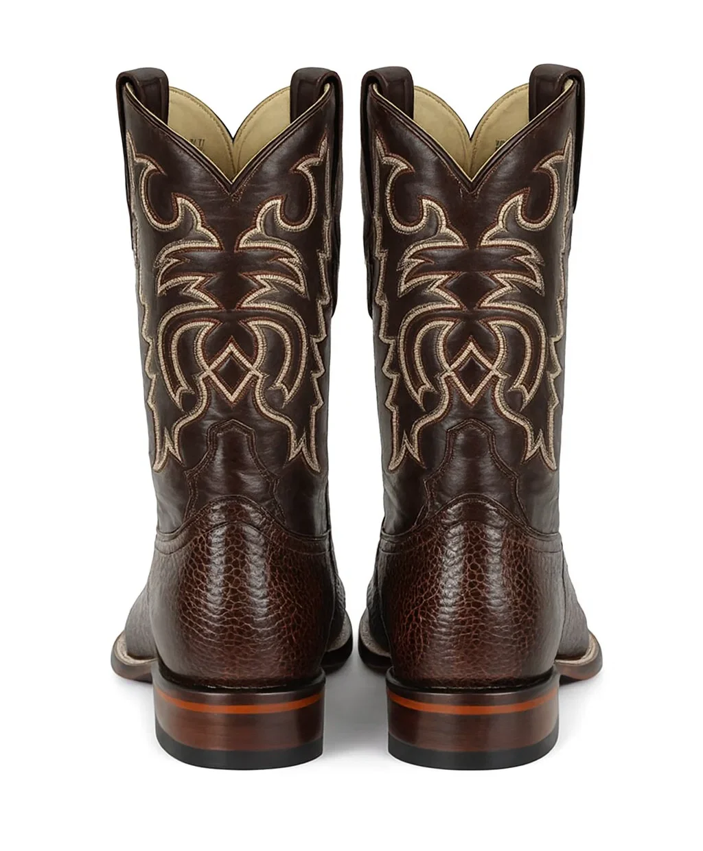 Men's Los Altos Ostrich Leg Skin Wide Square Toe Boots - Image 8