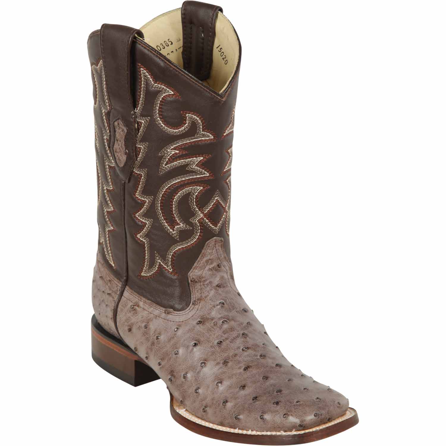 Men's Los Altos Ostrich Skin Wide Square Toe Boots -A - Image 3