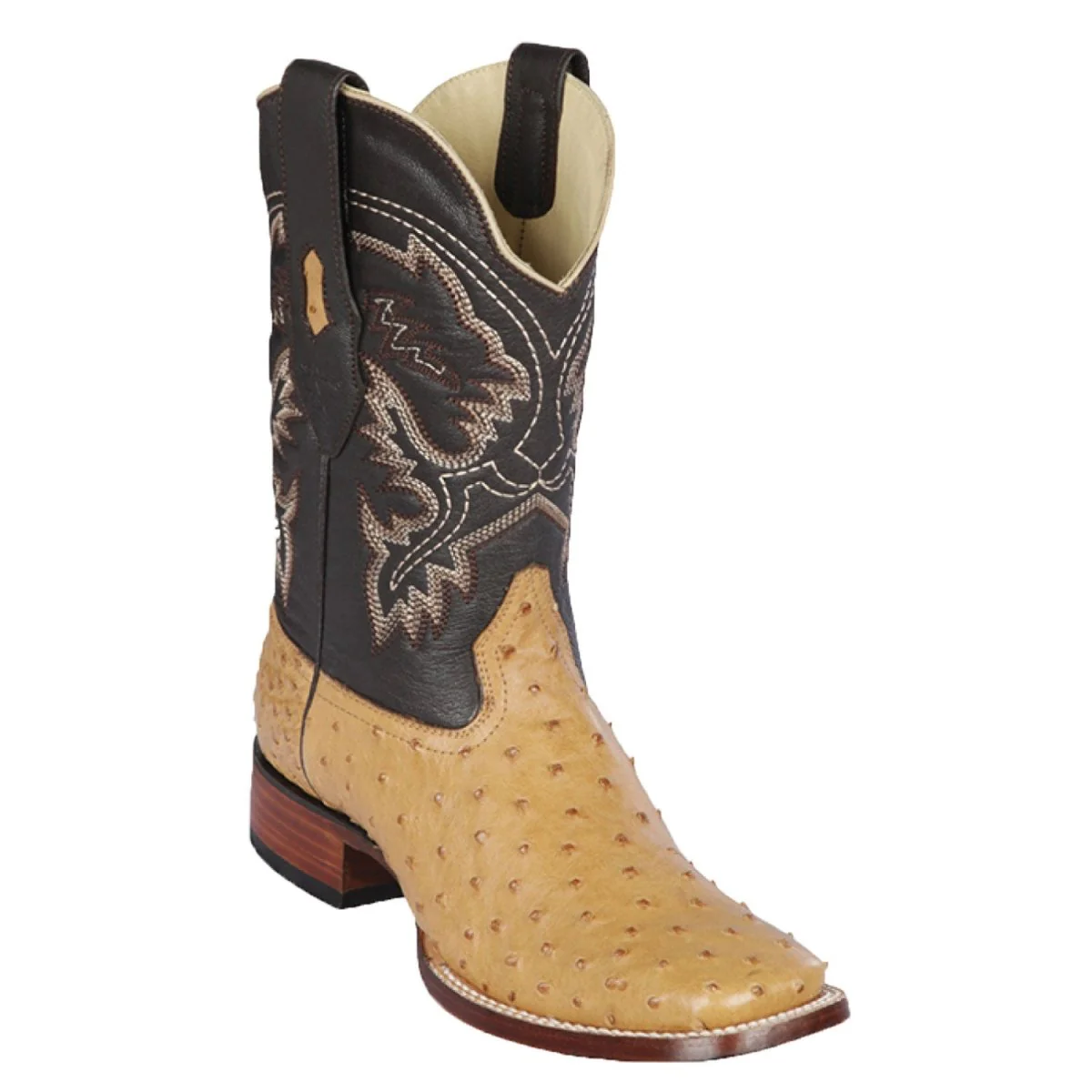 Men's Los Altos Ostrich Skin Wide Square Toe Boots -A - Image 5