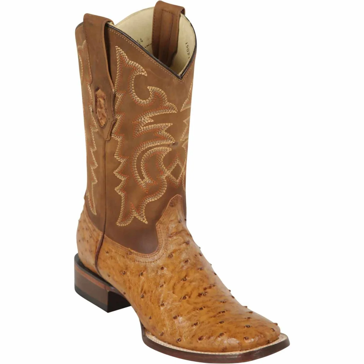 Men's Los Altos Ostrich Skin Wide Square Toe Boots
