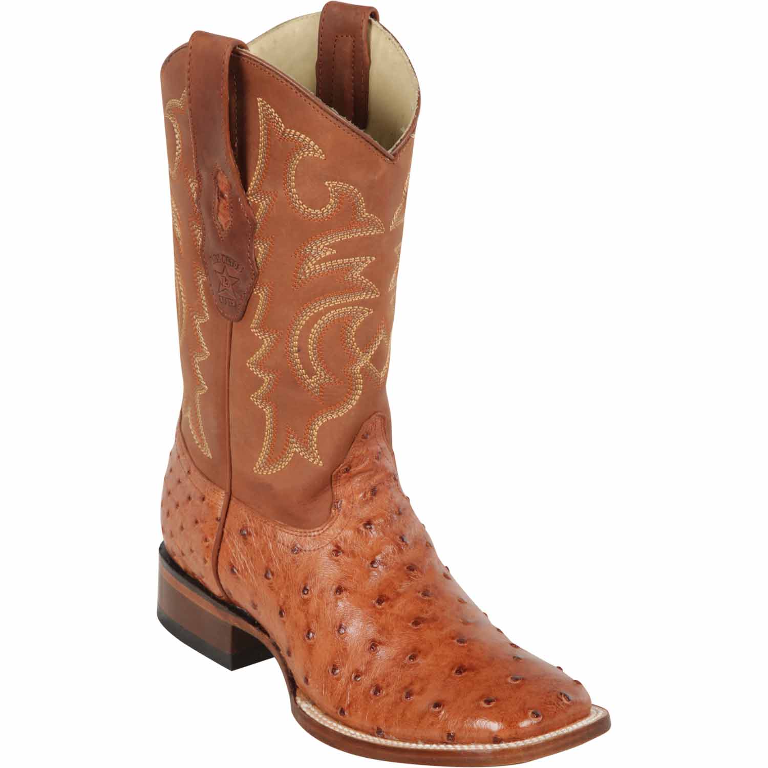 Men's Los Altos Ostrich Skin Wide Square Toe Boots - Image 2