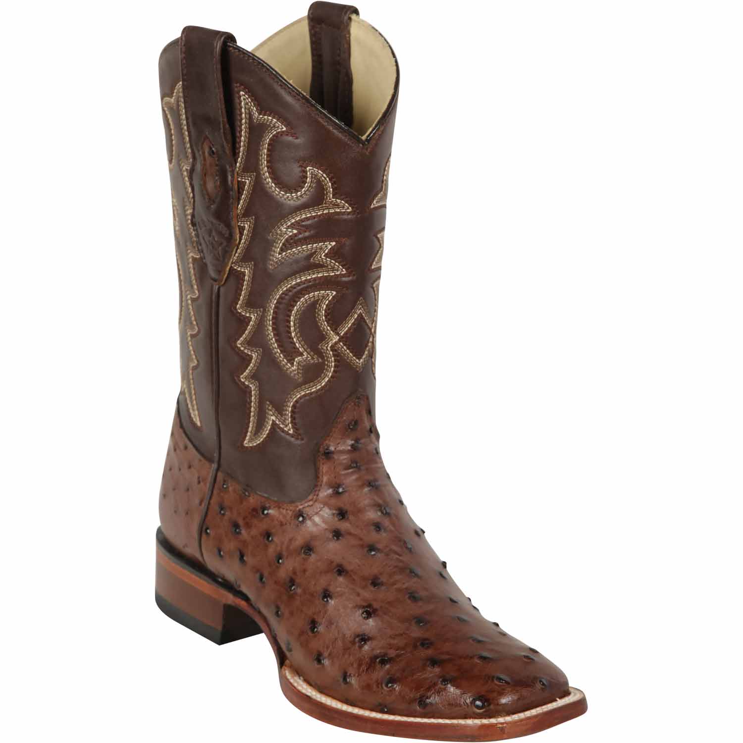 Men's Los Altos Ostrich Skin Wide Square Toe Boots - Image 4