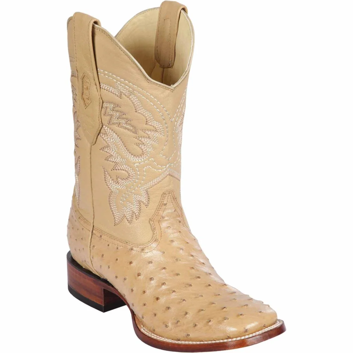 Men's Los Altos Ostrich Skin Wide Square Toe Boots - Image 5