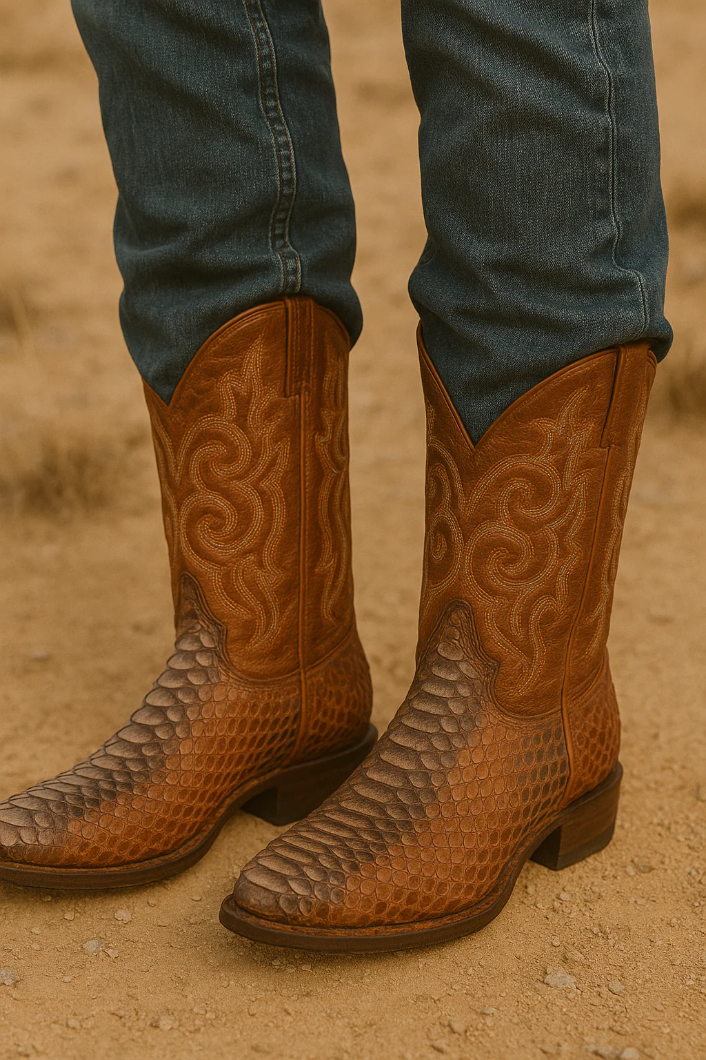 Men's Los Altos Python J-Toe Boots - Rustic - Image 8
