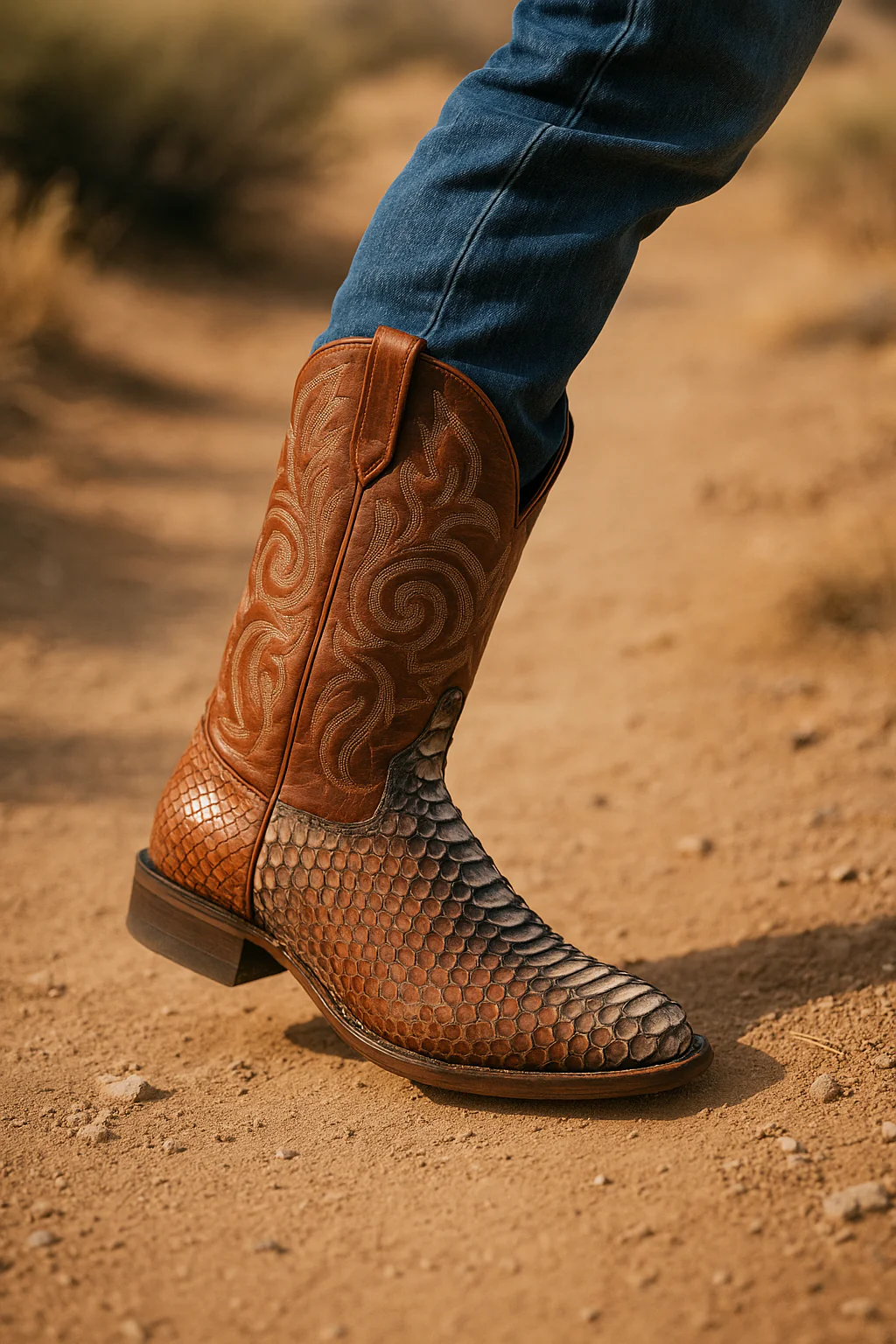 Men's Los Altos Python J-Toe Boots - Rustic - Image 9