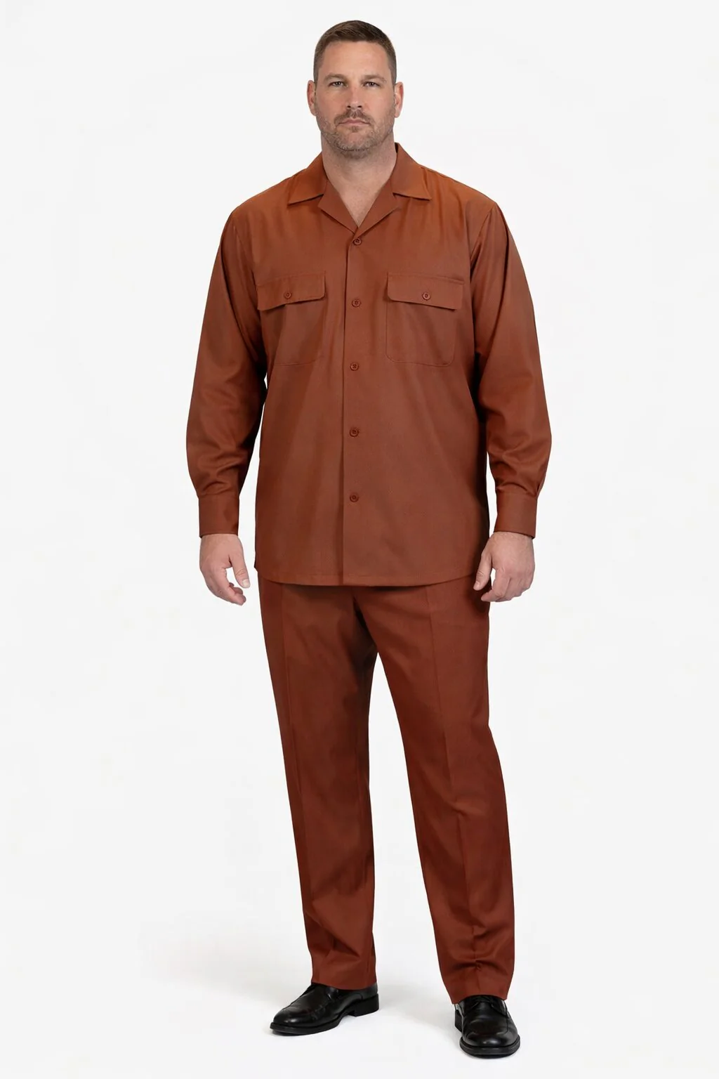 Mens Luxury Copper Wool Two-Piece Leisure Walking Suit - Image 6