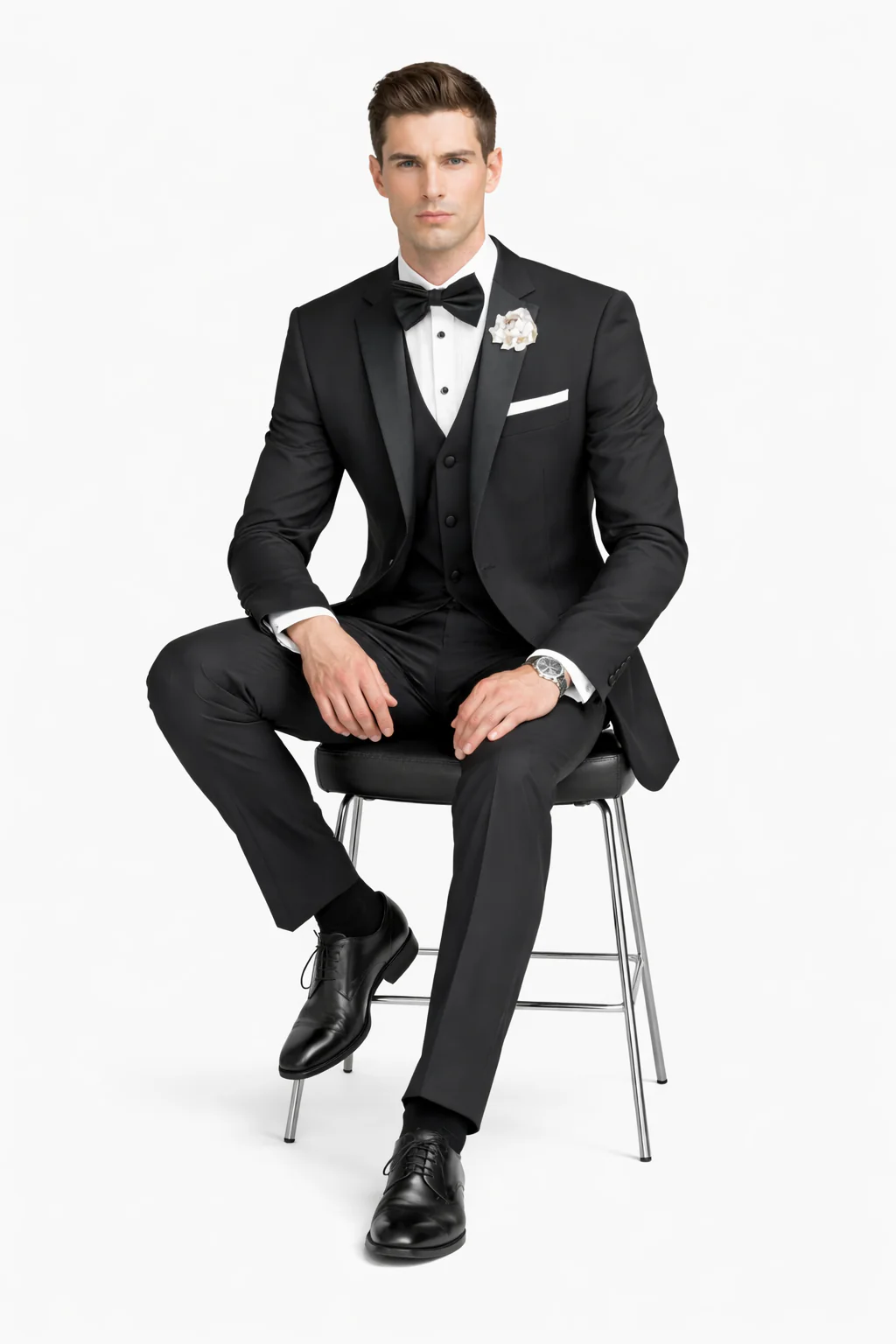 Mens Tiglio Black Tuxedo – Classic Formal Dinner Suit for Wedding, Prom and Black Tie Events - Image 3
