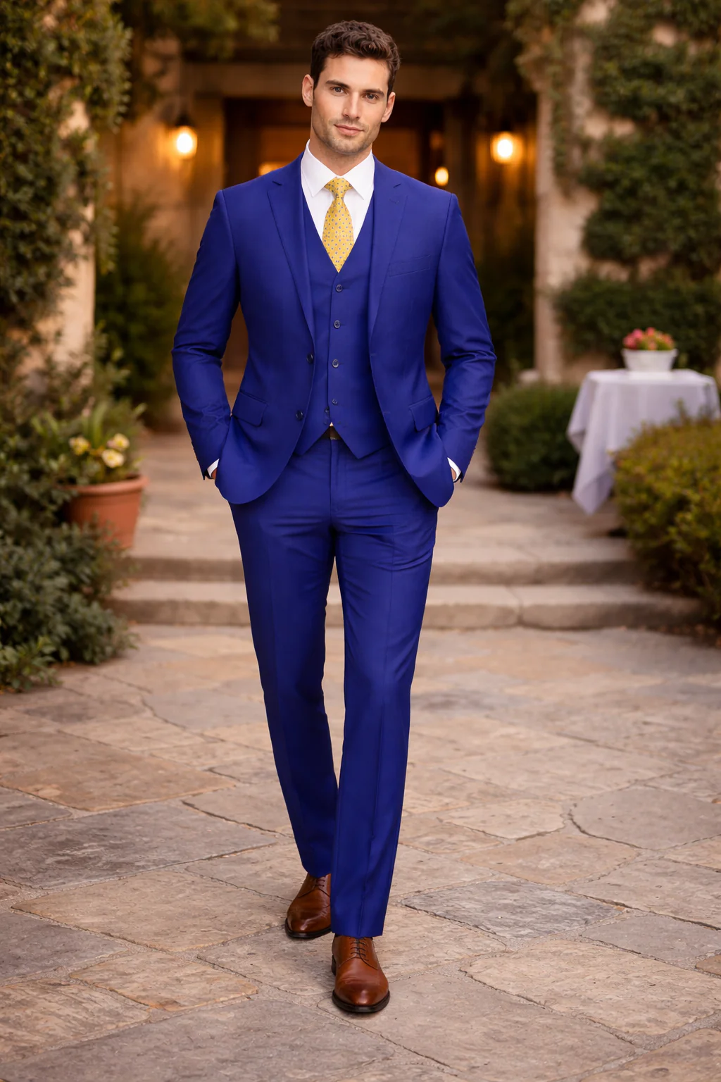 Mens Tiglio French Blue Suit – Stylish Blue Suit for Wedding, Business and Formal Wear - Image 10