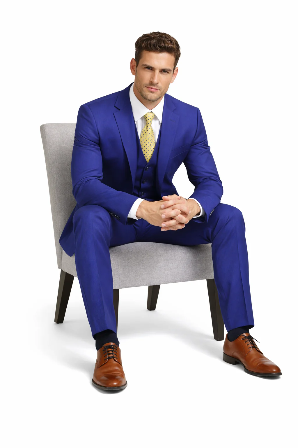 Mens Tiglio French Blue Suit – Stylish Blue Suit for Wedding, Business and Formal Wear - Image 7