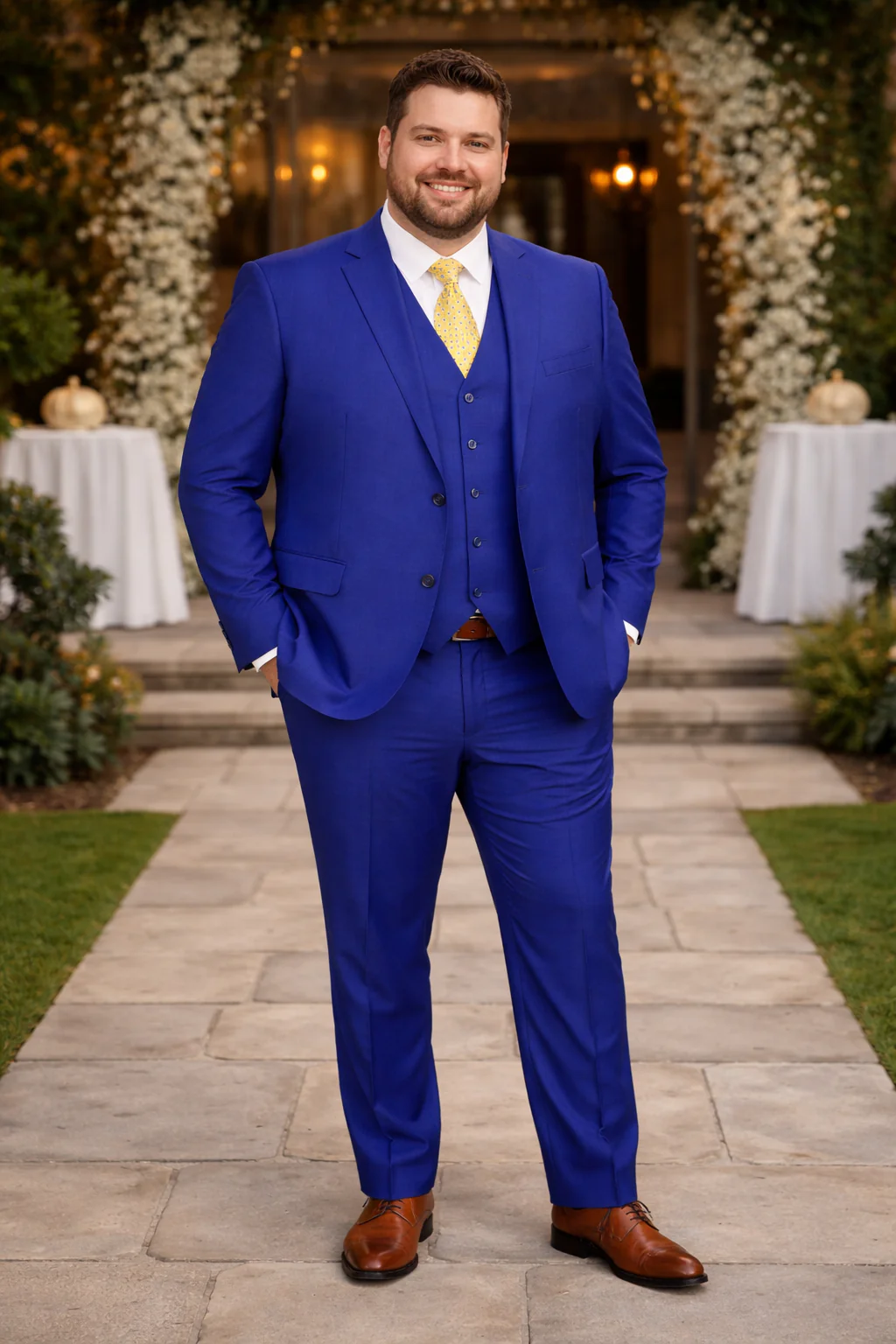 Mens Tiglio French Blue Suit – Stylish Blue Suit for Wedding, Business and Formal Wear - Image 9
