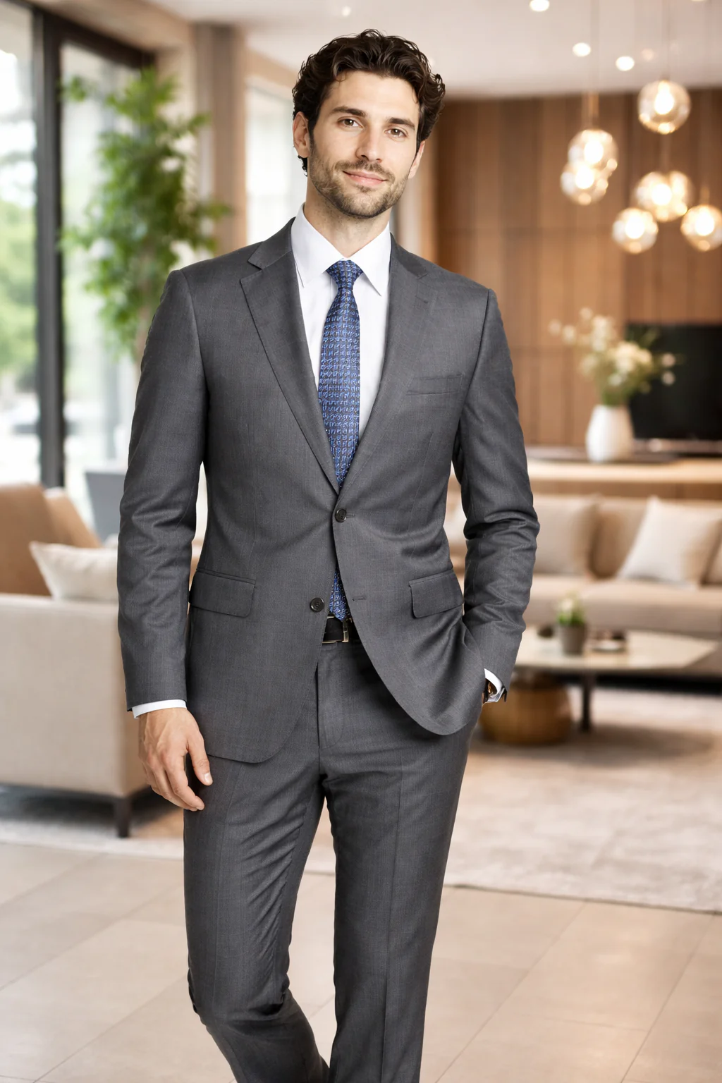 Mens Tiglio Gray Suit – Classic 2 Piece Grey Suit for Wedding, Business and Formal Wear - Image 7