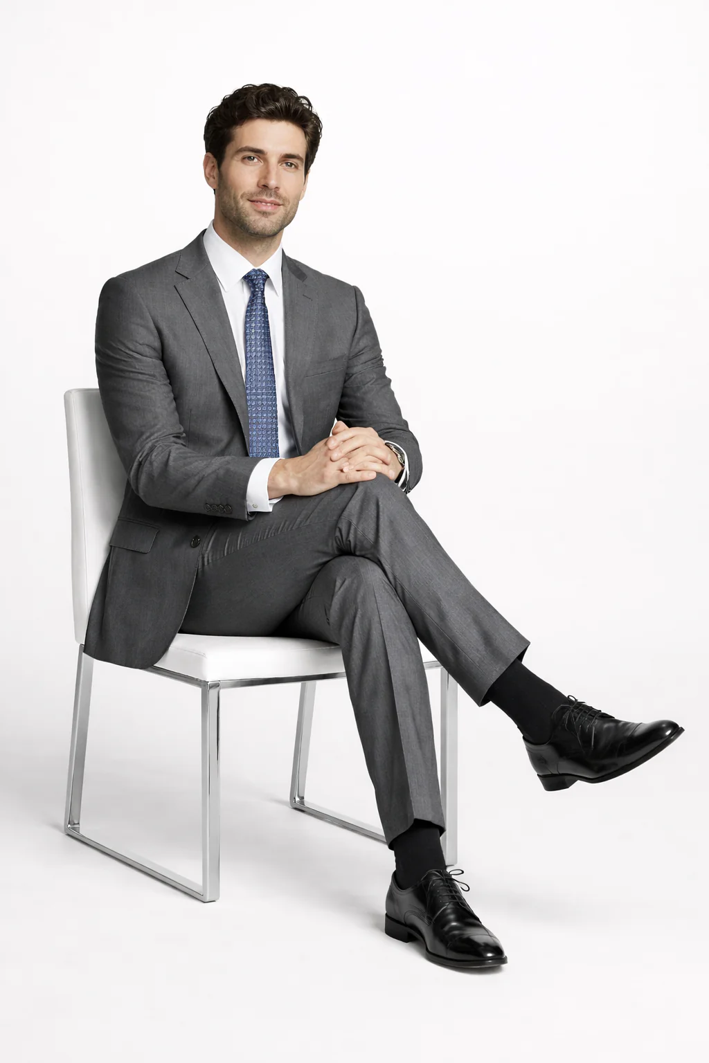 Mens Tiglio Gray Suit – Classic 2 Piece Grey Suit for Wedding, Business and Formal Wear - Image 8