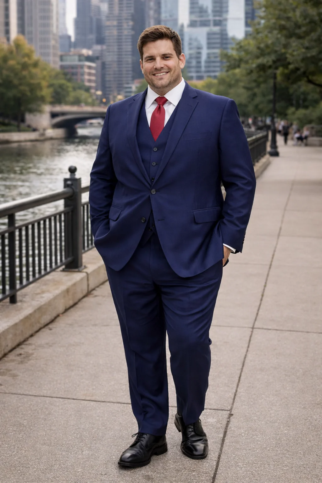 Mens Tiglio Solid Navy Suit – Classic 2 Piece Navy Blue Suit for Wedding, Business & Formal Wear - Image 8