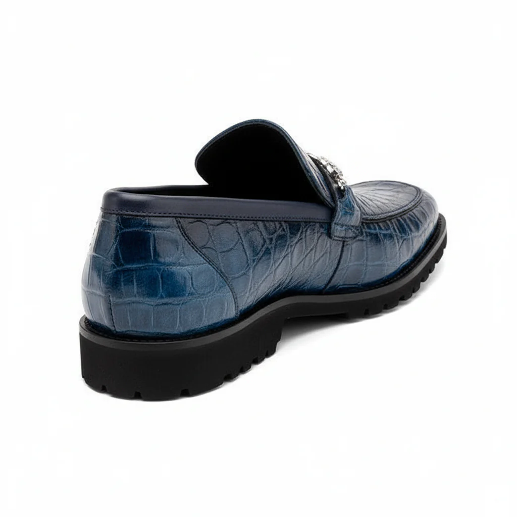 Men's Mauri Casual Alligator Loafers Blue Metal Bit Debonair - Image 5