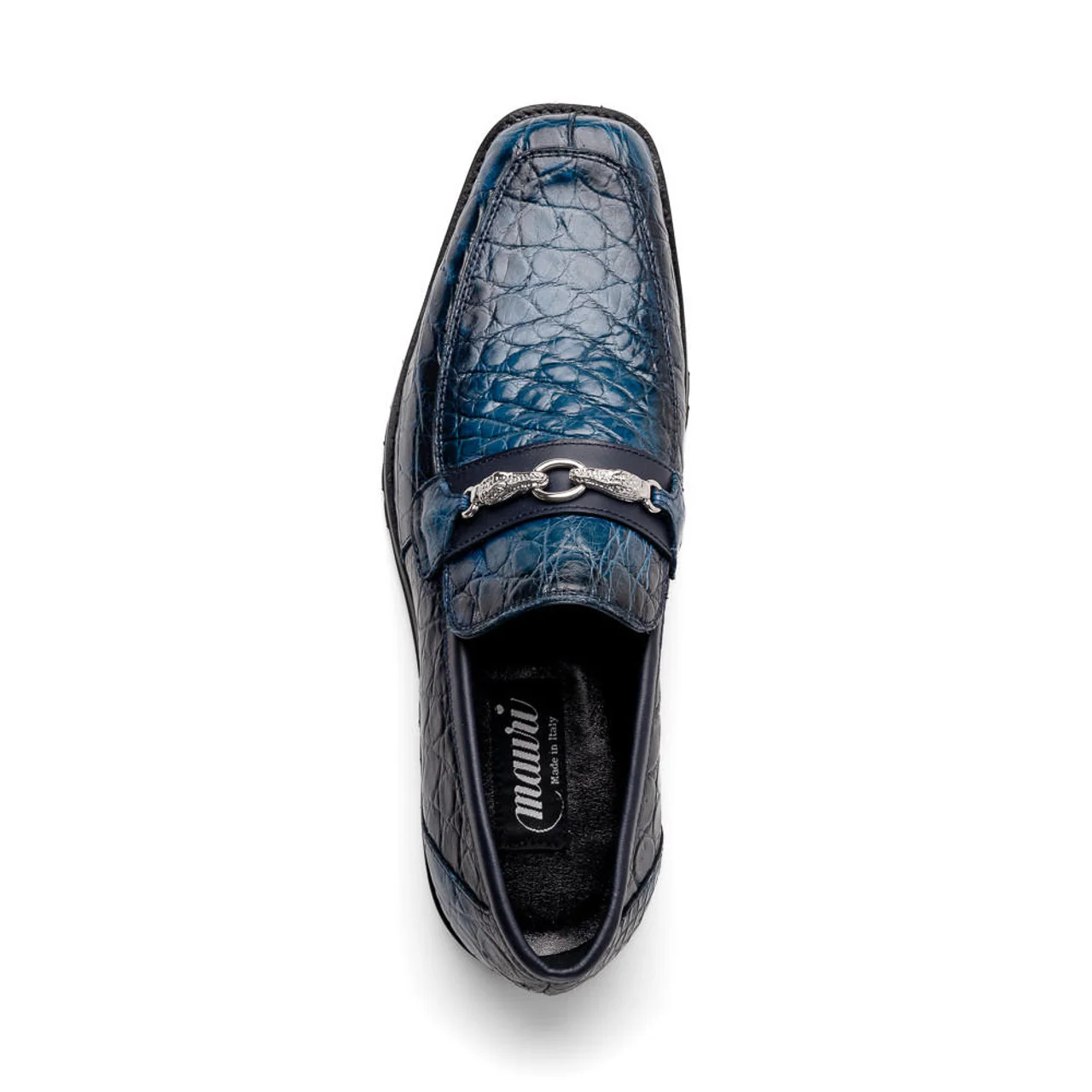 Men's Mauri Casual Alligator Loafers Blue Metal Bit Debonair - Image 9