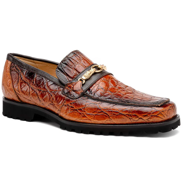 Men's Mauri Casual Alligator Loafers Cognac Metal Bit Debonair - Image 2