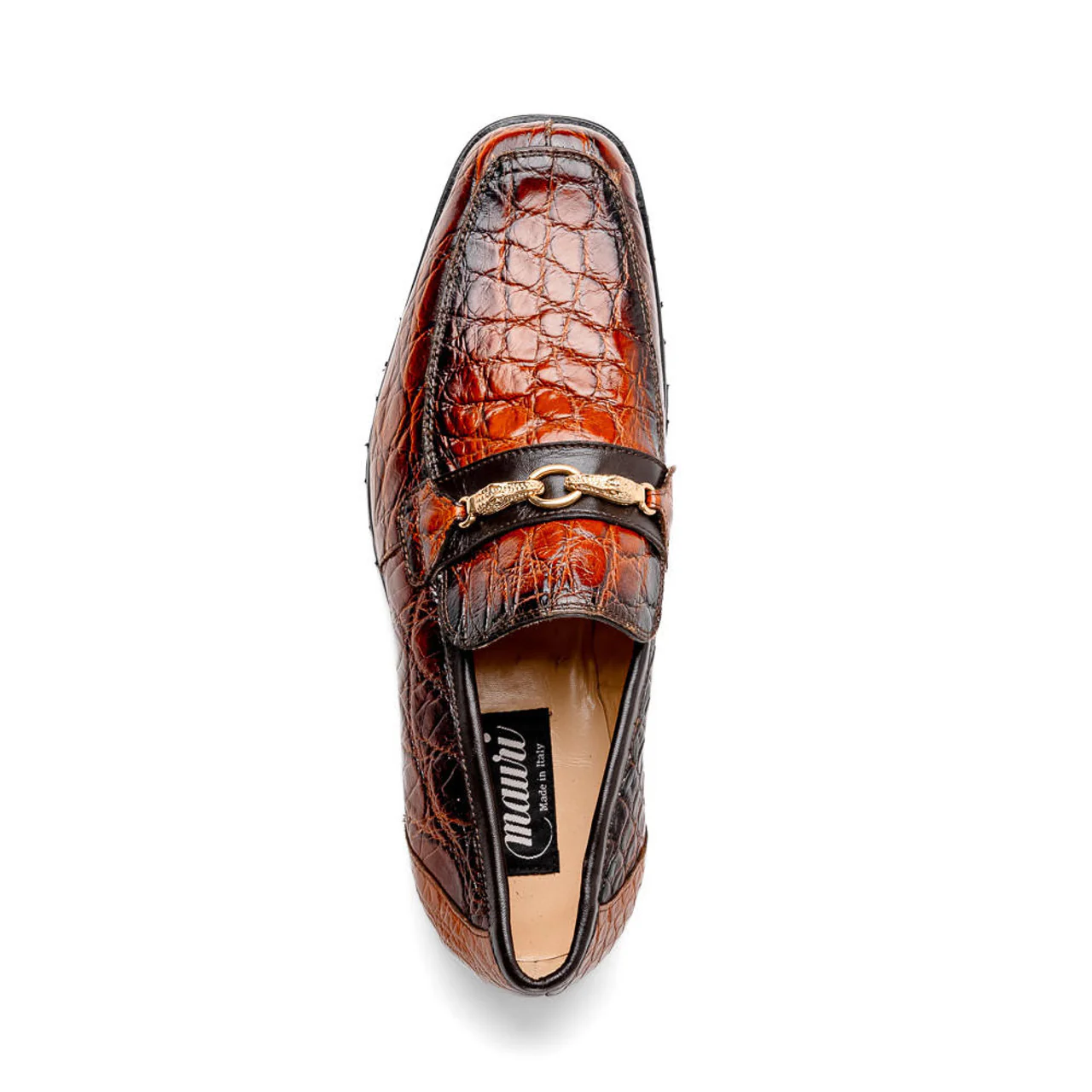 Men's Mauri Casual Alligator Loafers Cognac Metal Bit Debonair - Image 3
