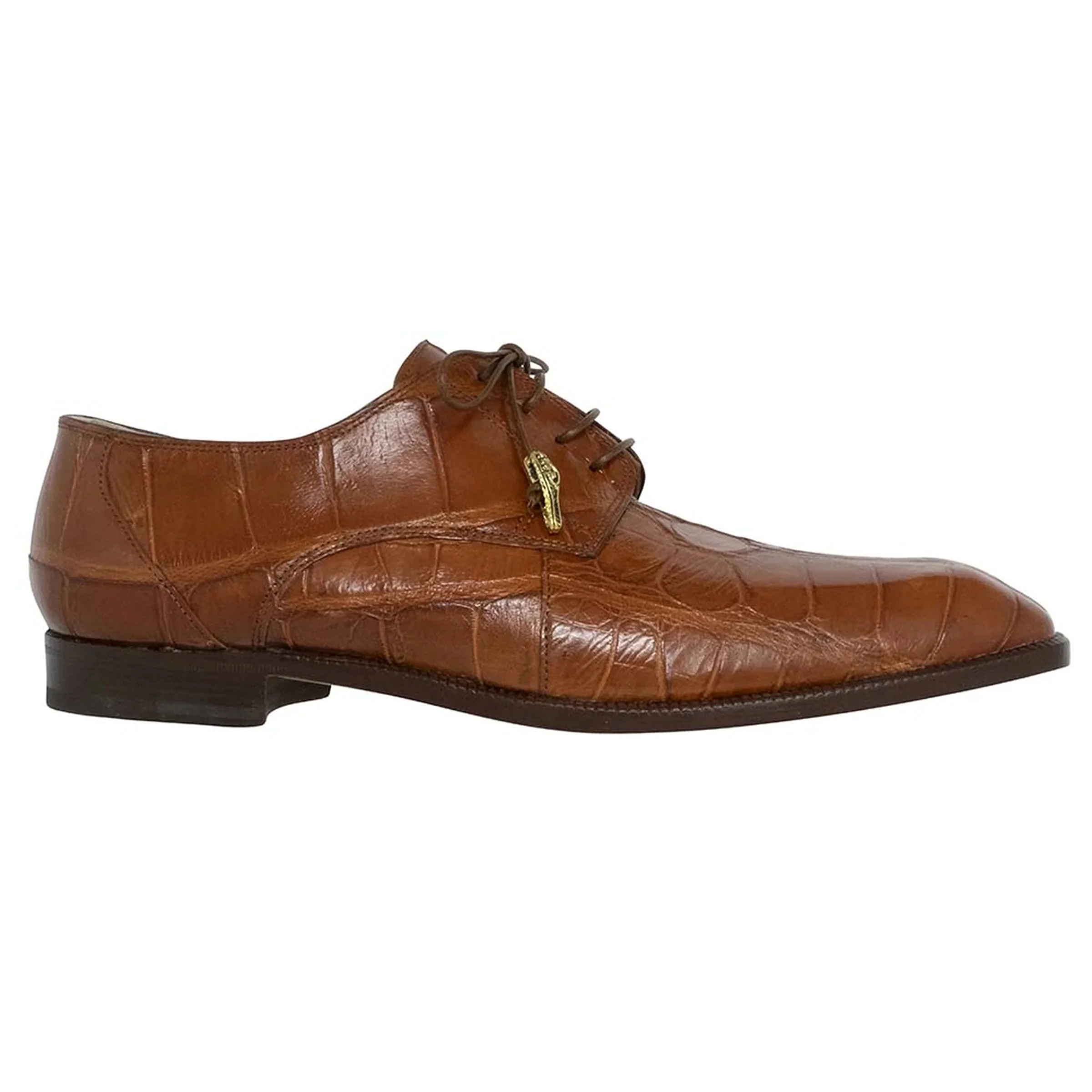Mens Mauri Earth Alligator Oxford Dress Shoe in Cognac - Image 3