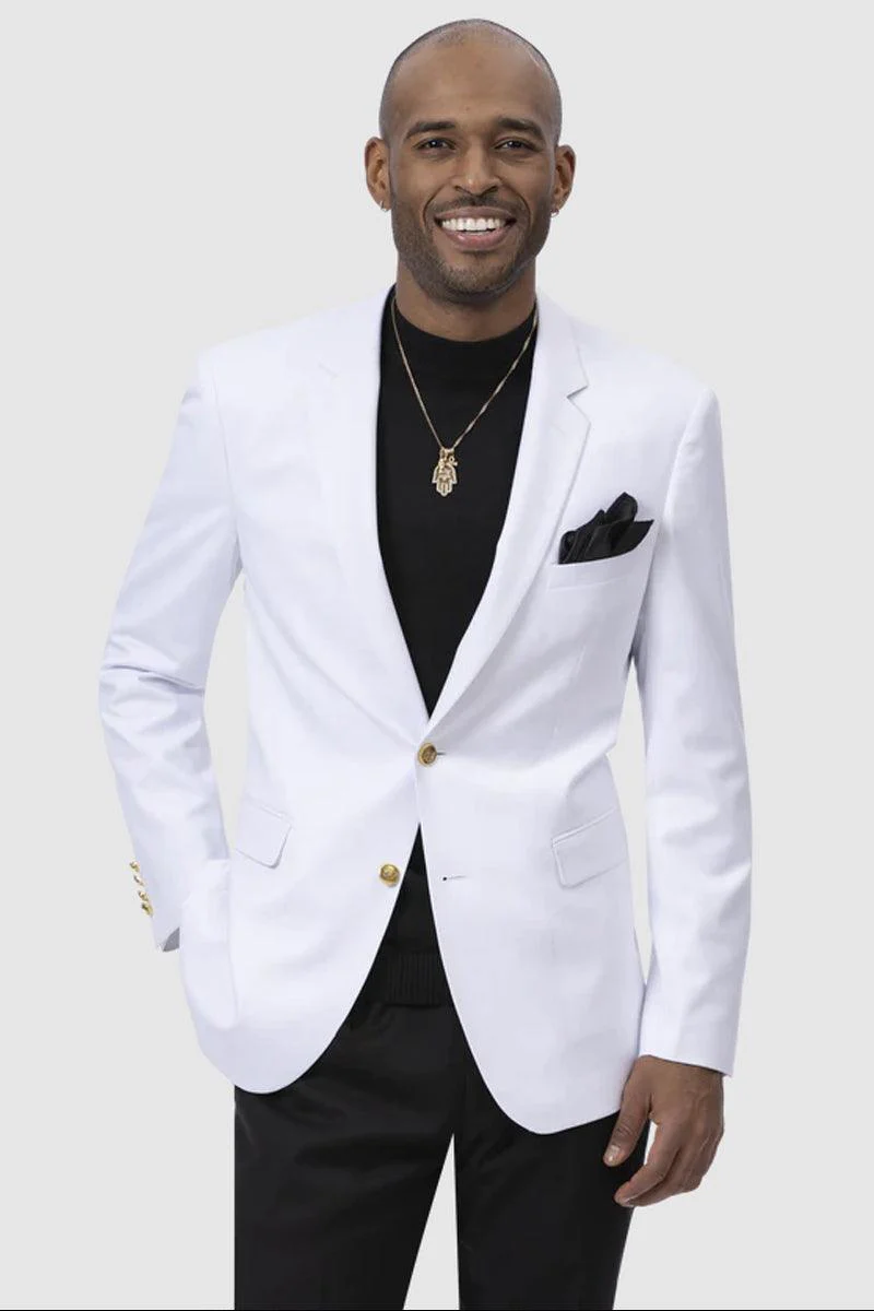 "EJ Samuel Men's Two-Button Club Blazer - Crisp White"
