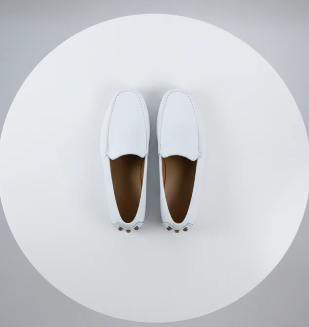 Men’s Mundo White Leather Loafers – Classic Slip-On Dress Shoes for Casual and Formal Wear - Image 4