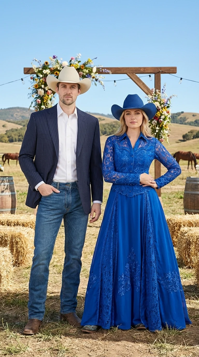 Mens Navy Blue Pinstripe Western Blazer – Classic Cowboy Style Jacket for Business, Formal and Smart Casual Wear - Image 13