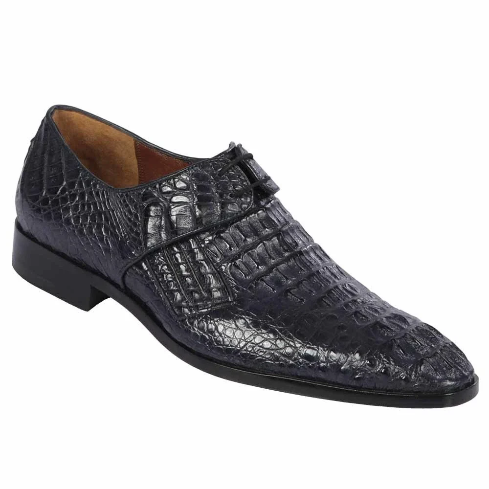 Men's Navy Crocodile & Calfskin Leather Slip-On Dress Loafers - Image 10