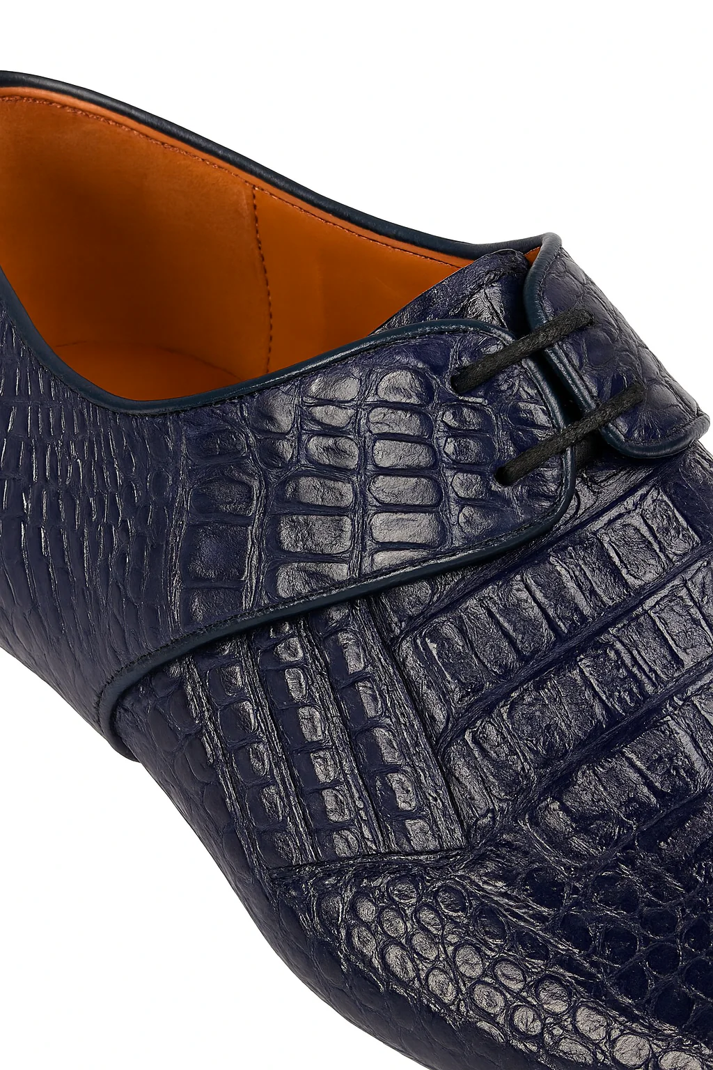 Men's Navy Crocodile & Calfskin Leather Slip-On Dress Loafers - Image 4
