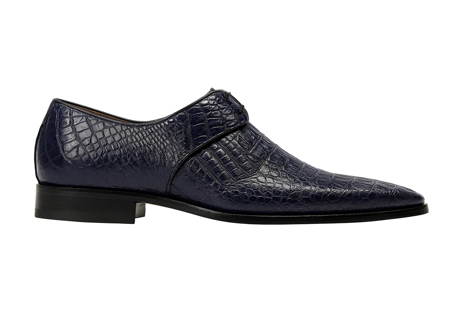 Men's Navy Crocodile & Calfskin Leather Slip-On Dress Loafers - Image 6