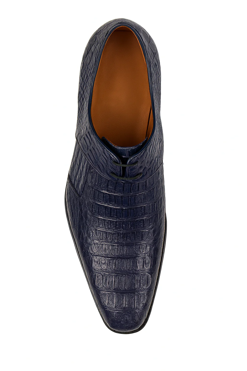 Men's Navy Crocodile & Calfskin Leather Slip-On Dress Loafers - Image 9