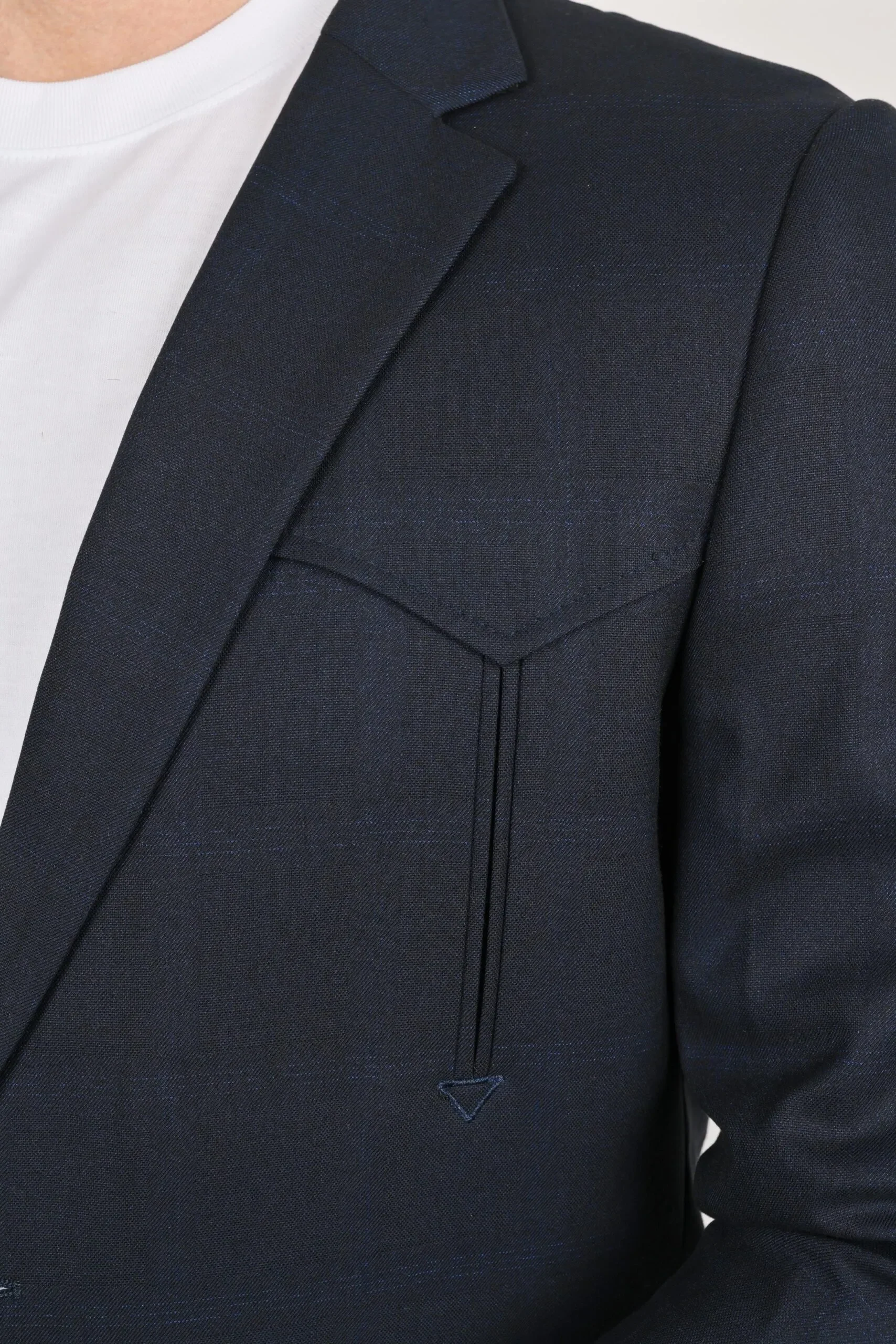 Mens Navy Platini Western Blazer – Stylish Frontier Sport Coat - Image 3