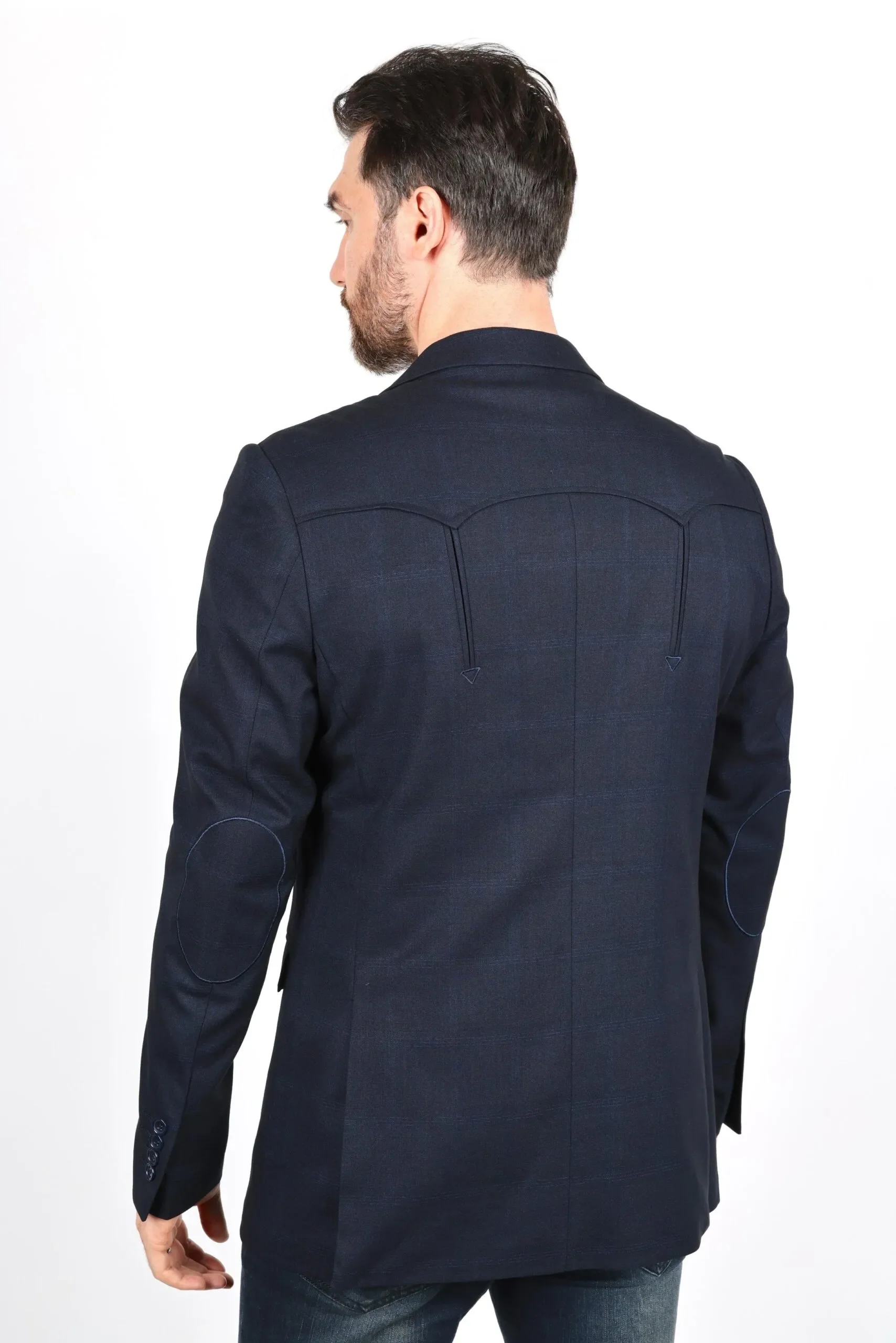 Mens Navy Platini Western Blazer – Stylish Frontier Sport Coat - Image 5