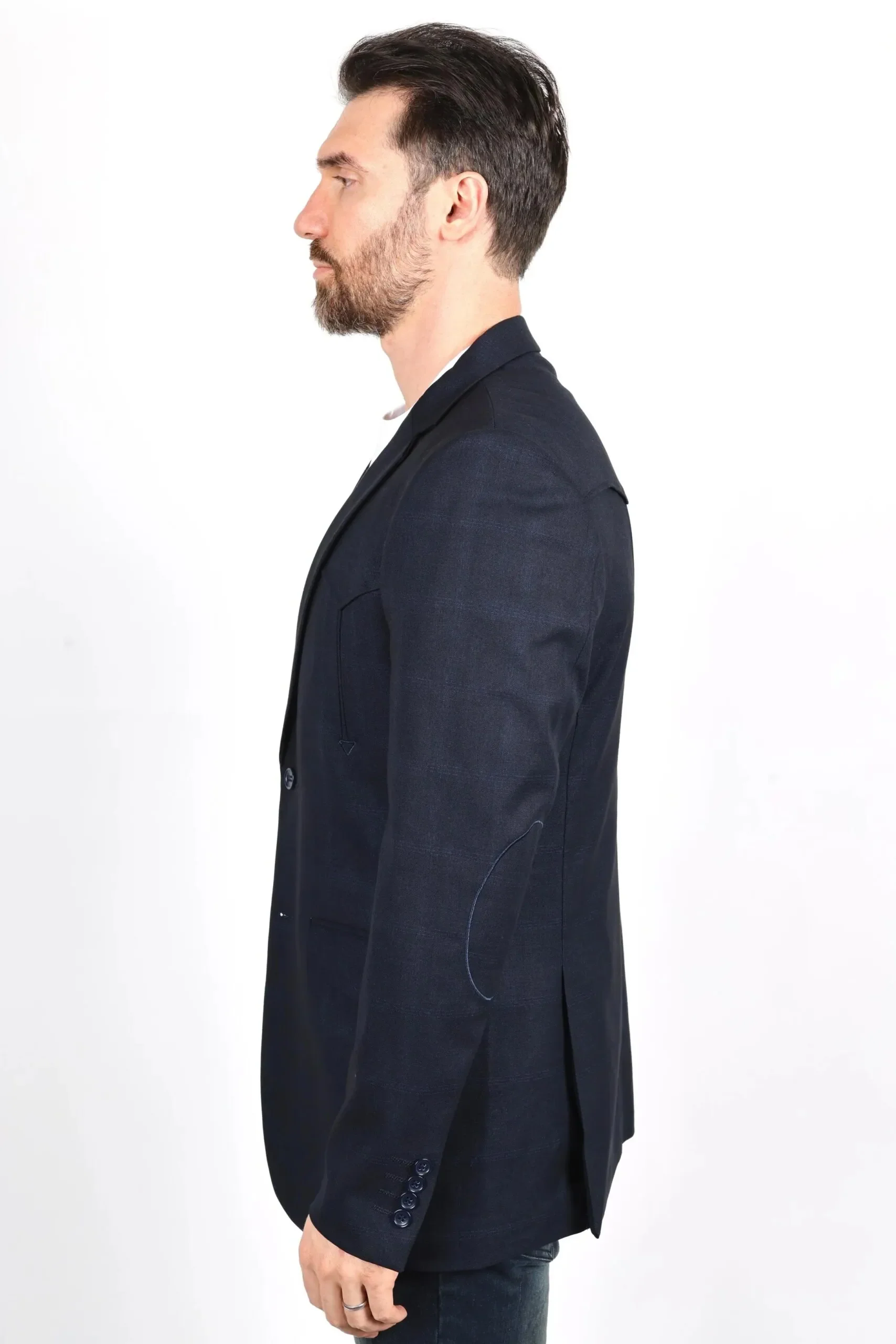 Mens Navy Platini Western Blazer – Stylish Frontier Sport Coat - Image 6