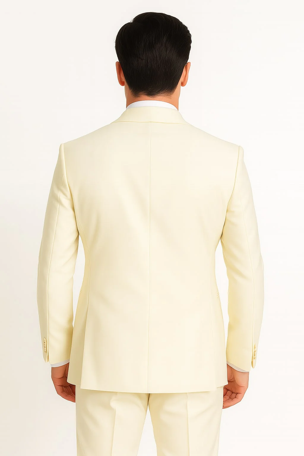 Mens Off-White Double Breasted Tuxedo Jacket with Shawl Lapel | Formal Wedding Suit in Ivory Cream Color - Image 4