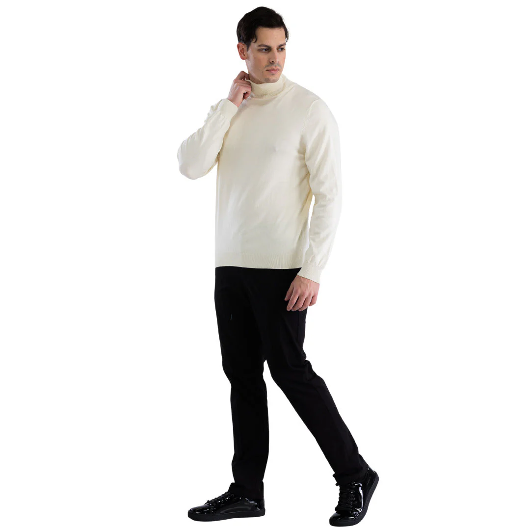 MENS OFF-WHITE PULLOVER TURTLENECK SWEATER - Image 4