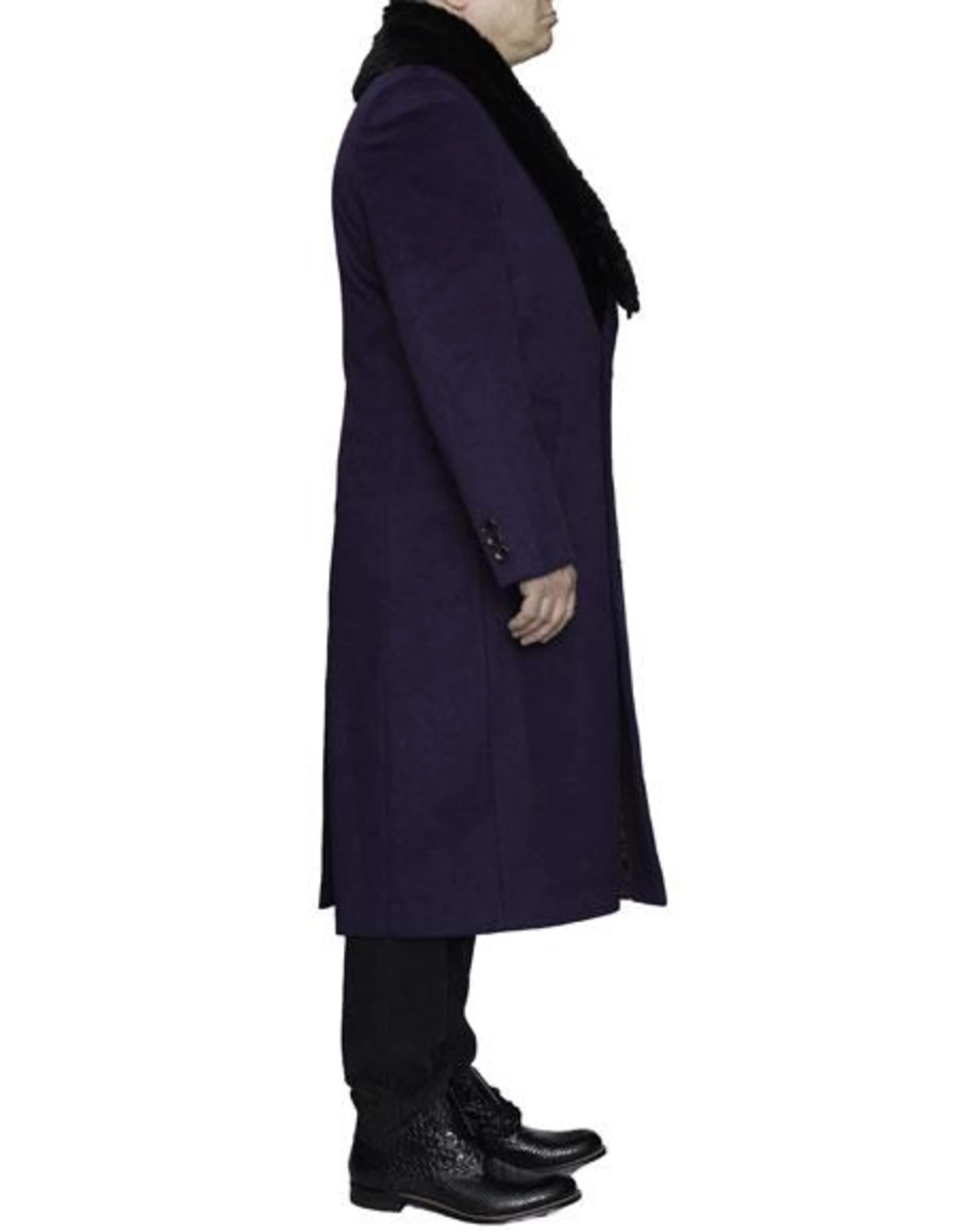 Mens Overcoat Mens Purple 3 Button Dress Coat - Three Quarter 34 Inch Length - Image 2