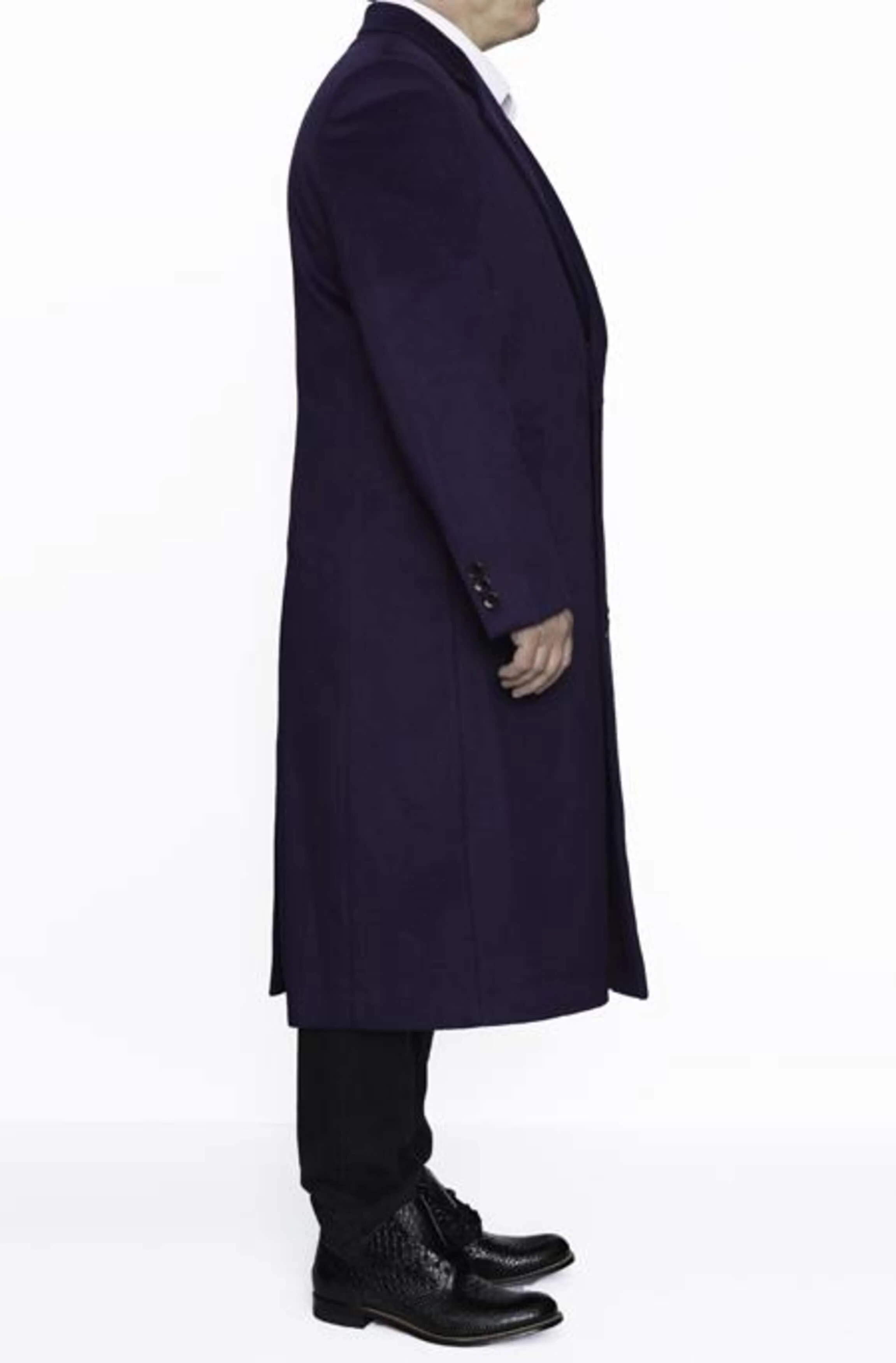 Mens Overcoat Mens Topcoat Mens Purple 3 Button Wool Dress Top Coat - Three Quarter 34 Inch Length - Image 2