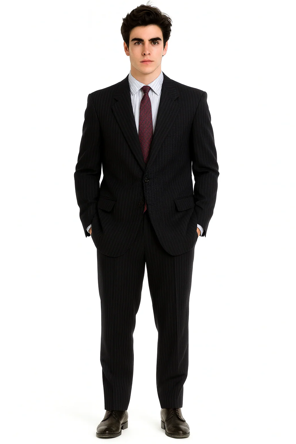 Mens Patrick Bateman | American Psycho Black Pinstripe Suit - Image 6
