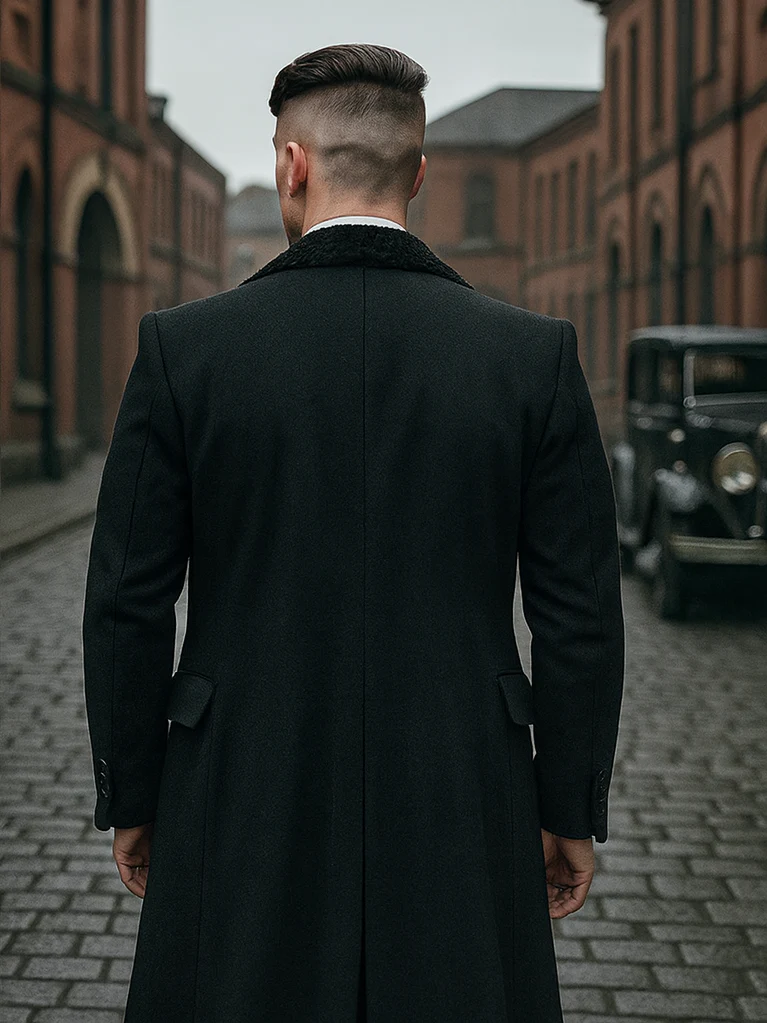 Mens Peaky Blinders Costume Thomas Shelby 3PC Suit & Black Overcoat - Image 2