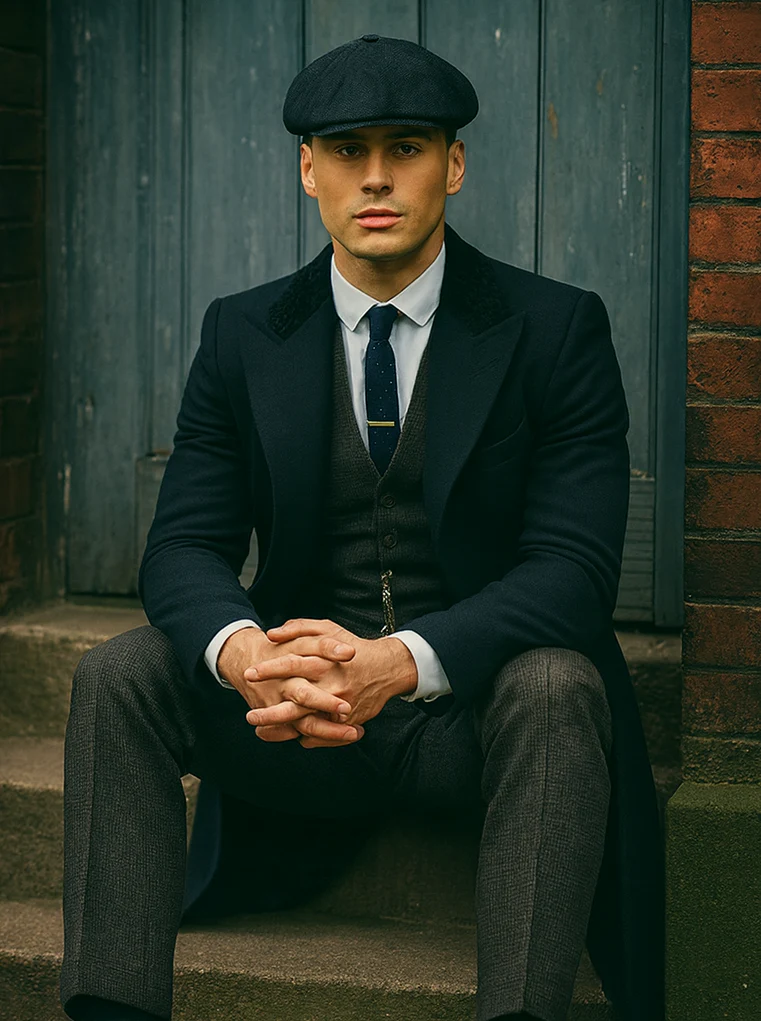 Mens Peaky Blinders Costume Thomas Shelby Grey Outfit - Image 4