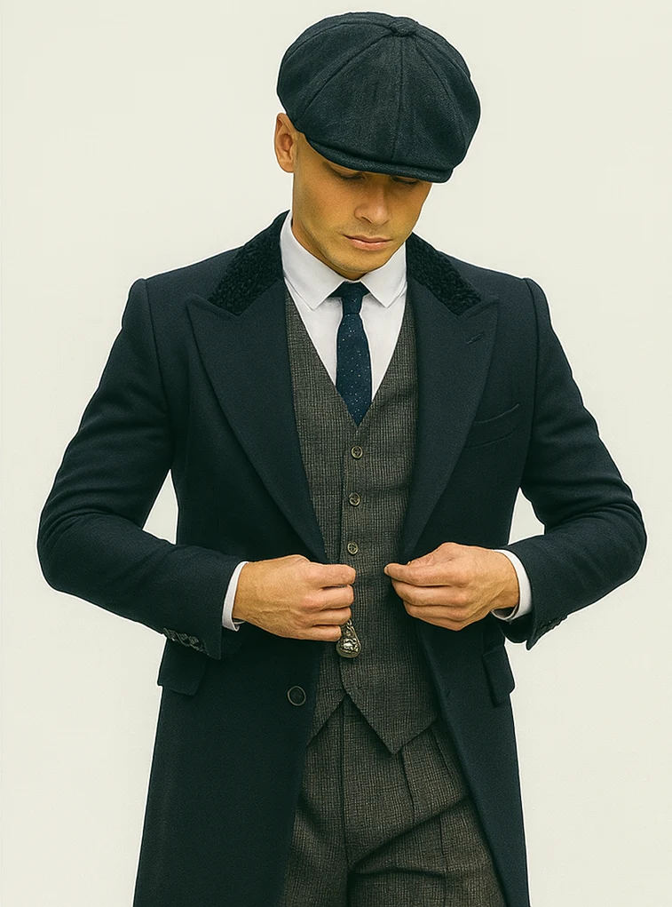 Mens Peaky Blinders Costume Thomas Shelby Grey Outfit - Image 7