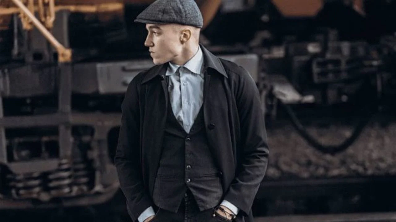 Mens Peaky Blinders Costume Thomas Shelby Suit & Overcoat - Image 11