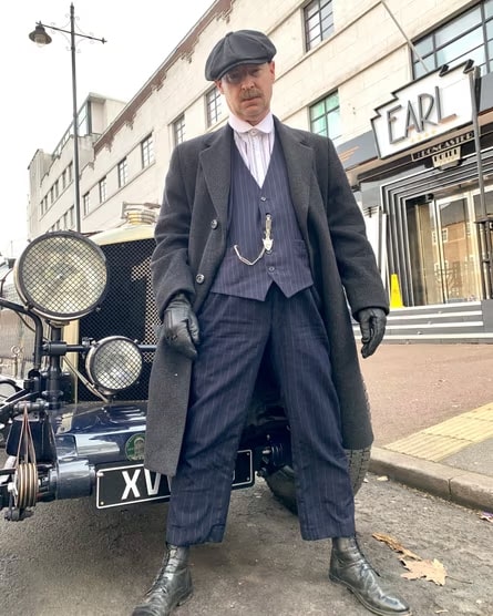 Mens Peaky Blinders Costume Thomas Shelby Suit & Overcoat - Image 12