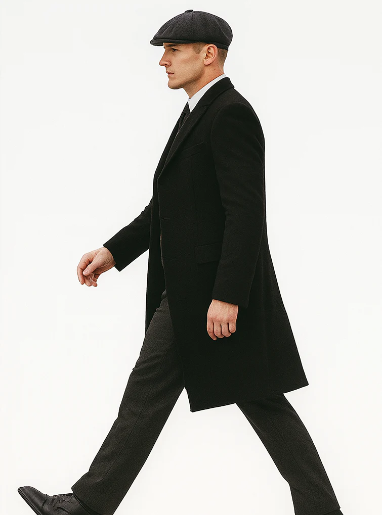 Mens Peaky Blinders Costume Thomas Shelby Suit & Overcoat - Image 6