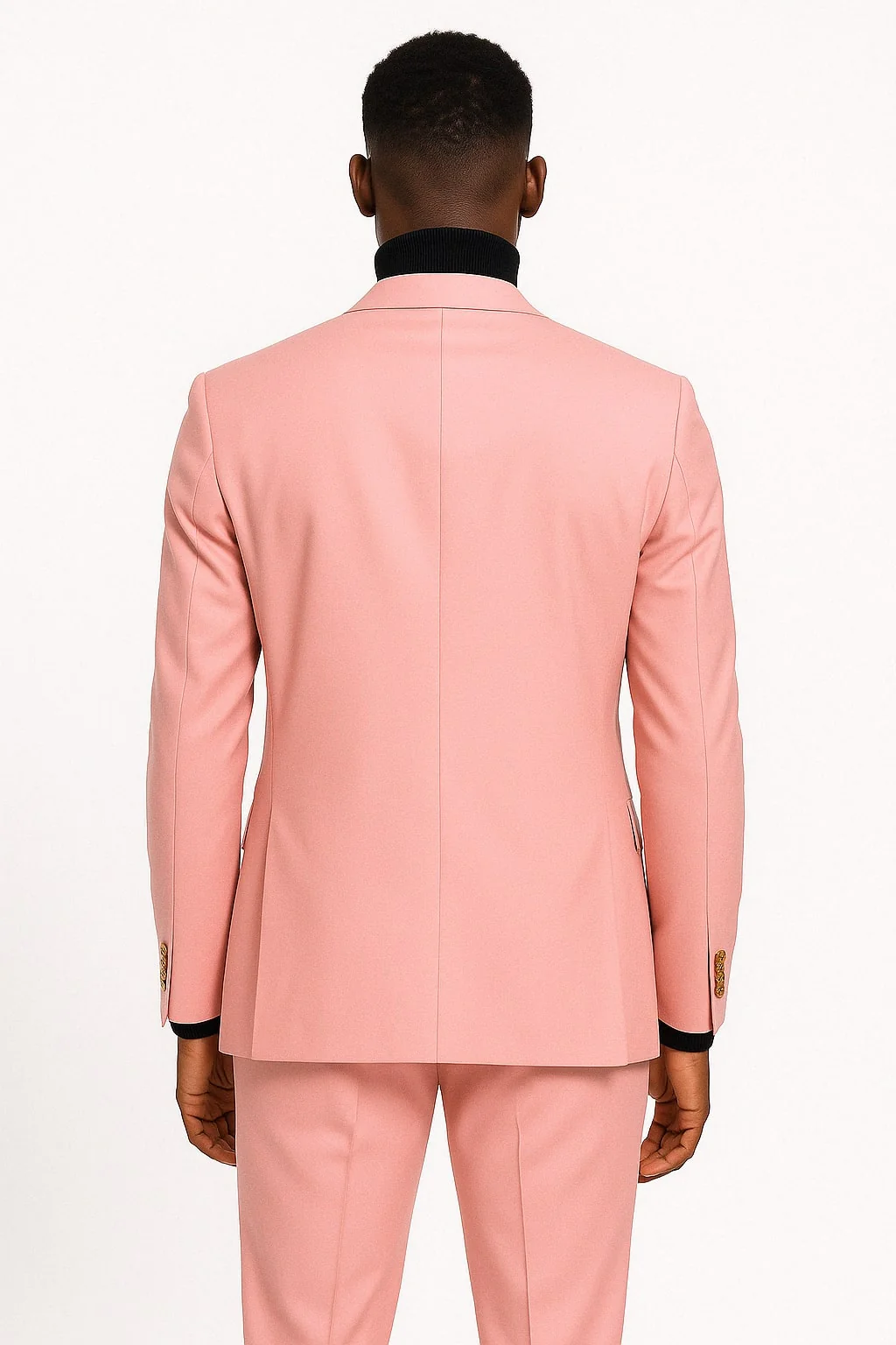 Mens Pink Double-Breasted Suit with Gold Buttons - Image 4