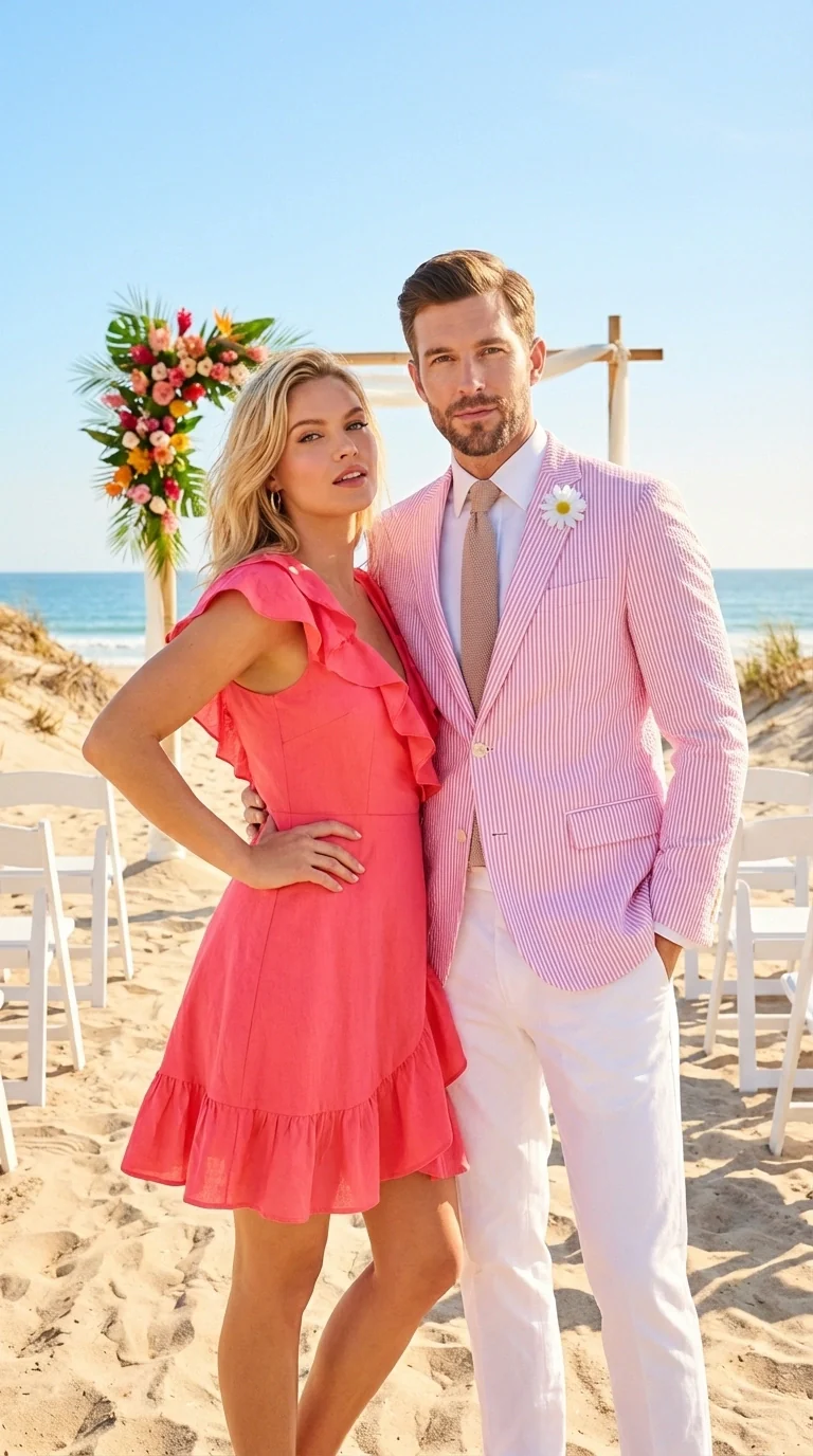 Mens Pink Seersucker Blazer – Lightweight Striped Summer Sport Coat Casual Smart Formal Jacket - Image 11