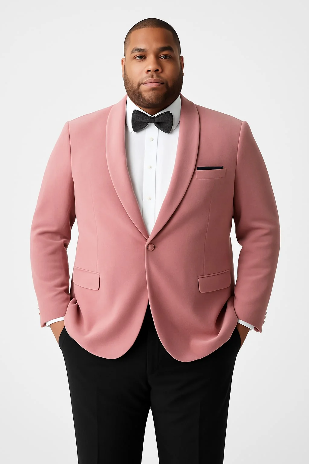 Mens Pink Velvet Tuxedo Dinner Jacket with Shawl Lapel – Slim Fit Blazer for Weddings, Prom in Rose Gold Color - Image 5